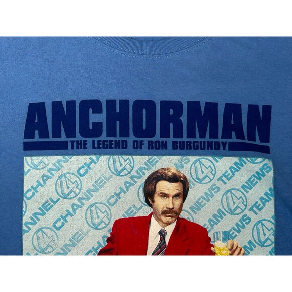 Anchorman Blue Mens Cotton Size Large T Shirt - Picture 5 of 13